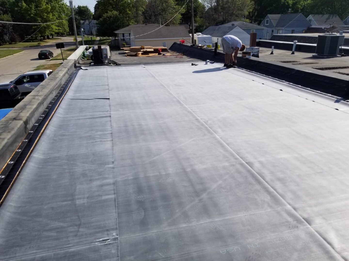 single-ply flat roof